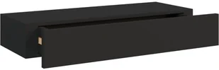 VidaXL Lumarko Półki ścienne z szufladą, 2 szt., czarne, 60x23,5x10 cm, MDF 330258 VidaXL - Półki do salonu - miniaturka - grafika 8