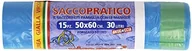 Worki na śmieci - Saccopratico Format saccopratico  saccorifiuti, średni 50 x 60 cm 30 L, z uchwytami  4 opakowania po 15 sztuk worki [60] - miniaturka - grafika 1