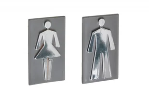 Oznaczenie toalety samoprzylepne -POSTAĆ 8,5 cm grafit - plakietka - Systemy ekspozycyjne i znaki informacyjne - miniaturka - grafika 2