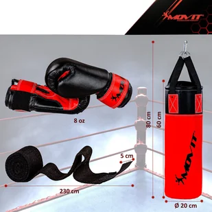 MOVIT WOREK BOKSERSKI DLA DZIECI + RĘKAWICE BOKSERSKIE 20040907 - Worki treningowe - miniaturka - grafika 4