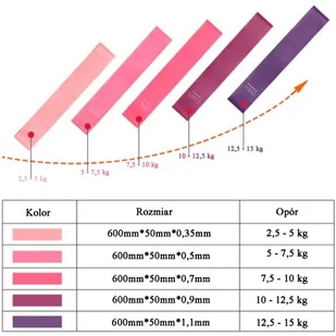 EB FIT Zestaw gum do ćwiczeń fitness crossfit mini band 5w1 Eb fit 1028859 - Gumy, taśmy, ekspandery - miniaturka - grafika 5