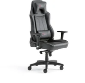 Podnóżki, podpórki, podkładki - AJ Krzesło gamingowe Lincoln zagłówek i podłokietniki czarna eko-skóra 14442 - miniaturka - grafika 1