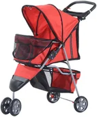 Sprzęt podróżny i transportery dla psów - PawHut WÓZEK SPACEROWY DLA PSA KOTA TRANSPORTER czerwony - miniaturka - grafika 1
