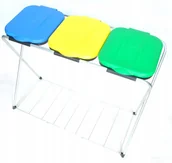 Kosze na śmieci - Artex Ecogrid 3 stojak na worki 3x120l z półką - miniaturka - grafika 1