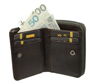 FOREVER YOUNG Portfel Skórzany Bułeczka FOREVER YOUNG Skóra Licowa Suwak 5157 - Portfele - miniaturka - grafika 10