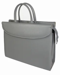 PolskaGalanteria.pl Aktówka Elegant Dla Kobiet Na Dokumenty Do Pracy PolskaGalanteria Skóra Ekologiczna Wzór 2 JASNY POPIELATY - Teczki i aktówki - miniaturka - grafika 6