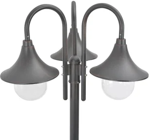 vidaXL Latarnia ogrodowa 3-punktowa, 220 cm, E27, kolor brązu - Lampy ogrodowe - miniaturka - grafika 3