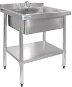 Inne urządzenia gastronomiczne - Vogue Zlew ze stali nierdzewnej z półką 600x750x(H)960mm GJ537 - miniaturka - grafika 1