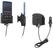 Uchwyty samochodowe do telefonów - Brodit AB Uchwyt uniwersalny regulowany do Samsung Galaxy Note 20 Ultra bez futerału oraz w futerale lub etui o wymiarach: 75-89 mm (szer.), 2-10 mm (grubość) z wbudowanym kablem USB-C oraz ładowarką samochodow 721204 - miniaturka - grafika 1