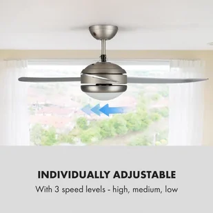 Klarstein El Paso, wentylator sufitowy, 52 trzonek E27, 3 śmigła srebrny VTS6-El Paso silver - Wentylatory sufitowe - miniaturka - grafika 5