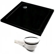 Brodziki prysznicowe - 231 HYDAR BRODZIK SLIM KWADRATOWY CZARNY 90x90 AKRYL + SYFON 23178192 78192-uniw - miniaturka - grafika 1