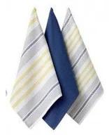 Pozostałe akcesoria kuchenne - Ladelle Bawełniane ręczniki kuchenne Oasis niebiesko-czerwone - komplet 3 szt. L33039 - miniaturka - grafika 1