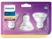 Żarówki LED - Philips Żarówka LED 50W GU10 Ciepły Biały 36D 3BC 3-pak) - miniaturka - grafika 1