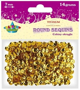 TITANUM Cekiny TITANUM 7mm złote 260076 - Pasmanteria - miniaturka - grafika 2