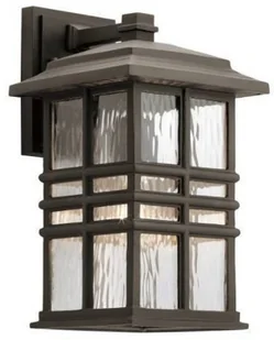 Kichler Kinkiet LAMPA ścienna KL-BEACON-SQUARE-M-OZ Elstead industrialna OPRAWA szklana latarenka elewacyjna IP44 brąz KL-BEACON-SQUARE-M-OZ - Lampy ogrodowe - miniaturka - grafika 2