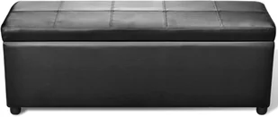 vidaXL Duga drewniana awka ze skrzyni czarna - Stoły - miniaturka - grafika 4