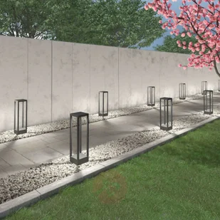 Lampenwelt com Lampa cokołowa LED Carlota, ciemnoszara, 50 cm - Lampy ogrodowe - miniaturka - grafika 2