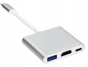 Adapter Usb C Hdmi+usb 3.0+PD 4K Hub MacBook 3w1 - Złącza, przejściówki, adaptery - miniaturka - grafika 2