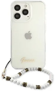 Guess GUHCP13LKPSWH iPhone 13 Pro / 13 6,1" Transparent hardcase White Pearl GUE001787-0 - Etui i futerały do telefonów - miniaturka - grafika 5