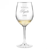 Kieliszki - Murrano Kieliszek szklany do wina grawer z dedykacją dla niej SKIV-005 - miniaturka - grafika 1