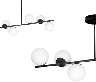 EULUNA Lampa sufitowa Kabo, 1 ramię, czarna, 6-punktowa - Lampy sufitowe - miniaturka - grafika 5