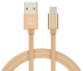 Kable USB - SWISSTEN Kabel USB USB Typ C SWISSTEN 2 m Złoty 71521304 - miniaturka - grafika 1