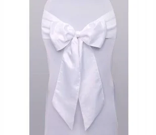 PartyDeco Szarfa na krzesło "Elegant", biała, 10 szt SZR-008 - Gadżety dla niej i dla niego - miniaturka - grafika 3