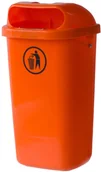 Kosze na śmieci - Kosz uliczny miejski pojemnik na śmieci na słupek lub ścianę DIN 50L pomarańczowy 9 - miniaturka - grafika 1
