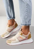 Sneakersy damskie - Beżowo-Zielone Sneakersy Philassa - miniaturka - grafika 1