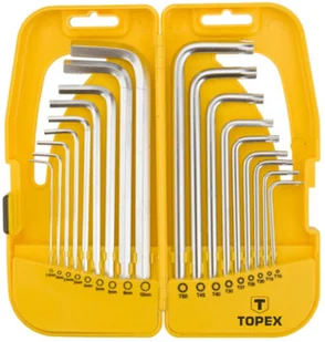 Topex Klucze hex i torx, długie, komplet 18 sztuk, , 35D953 - Klucze i nasadki - miniaturka - grafika 2