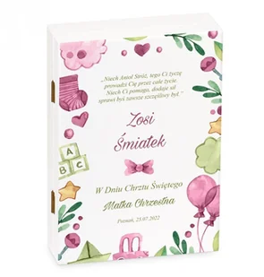 Murrano Zestaw Sztućców Dla Dzieci W Drewnianym Etui Nadruk Pamiątka Chrztu SZT-ANIMALS_DRW-UV-044 - Sztućce dla dzieci - miniaturka - grafika 2