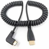 Kable USB - System-S System-S HDMI spirala 1,8 m kabel wtyczka do mini wtyczka pod kątem prostym 72026365 - miniaturka - grafika 1