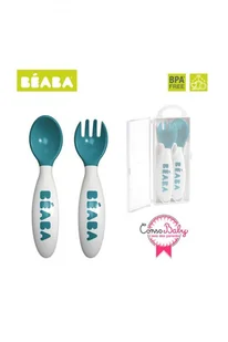 Beaba Sztućce plastikowe w etui Pastel Blue plastik - Sztućce dla dzieci - miniaturka - grafika 4