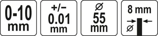 YATO CZUJNIK ZEGAROWY 0-10MM - Akcesoria do urządzeń pomiarowych - miniaturka - grafika 4