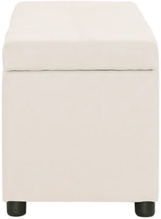 vidaXL Ławka ze schowkiem, 116 cm, kremowa, poliester vidaXL - Ławki do przedpokoju - miniaturka - grafika 5