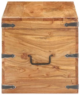 Lumarko Skrzynia, 90x40x40 cm, lite drewno akacjowe - Inne meble do salonu - miniaturka - grafika 5