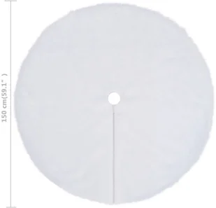 vidaXL vidaXL Osłona pod choinkę, biała, 150 cm, sztuczne futro - Pozostałe akcesoria świąteczne - miniaturka - grafika 7