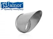 Złącza i kolanka wentylacyjne - Alnor Króciec zakańczający z siatką i okapnikiem 45° 125mm ASV-45-125 - miniaturka - grafika 1