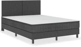 vidaXL Rama łóżka, szara, tapicerowana tkaniną, 140 x 200 cm - Łóżka - miniaturka - grafika 2