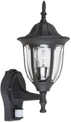 Lampy ogrodowe - Rabalux Milano Czarny mat IP43 z czujnikiem ruchu i zmierzchu E27 Kinkiet zewnętrzny 7837 7837 - miniaturka - grafika 1