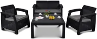 Meble ogrodowe - Curver Meble ogrodowe Corfu Set Family, grafitowo-szare - miniaturka - grafika 1