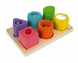 Janod KSZTAŁTY I DŹWIĘKI drewniana układanka sensoryczna J05332 - Układanki dla dzieci - miniaturka - grafika 26