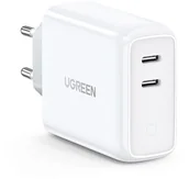 Ładowarki do telefonów - Ugreen Ugreen szybka ładowarka sieciowa 2x USB Typ C W Quick Charge 4.0 Power Delivery SCP FCP AFC biały (70264 CD199) 70264 CD199 - miniaturka - grafika 1