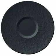 Filiżanki - Villeroy & Boch Manufacture Rock podstawka pod filiżankę do kawy z mlekiem, 17,3 cm, porcelana premium, czarna - miniaturka - grafika 1