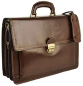 Teczki i aktówki - Barberini's Aktówki męskie skórzane - Barberini's - Brązowy ciemny 44-11 - miniaturka - grafika 1