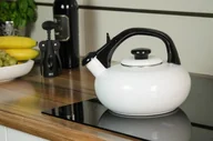 Czajniki na gaz - Forchetto Forchetto Czajnik emaliowany Forchetto Luna Bianco 2,5l biały uniwersalny - miniaturka - grafika 1