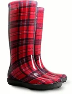 Kalosze damskie - Demar Kalosze damskie Hawai Lady Print AD czerwone w kratę 0076AD - miniaturka - grafika 1