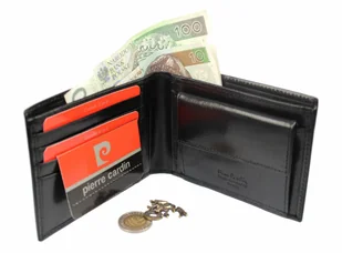 Pierre Cardin Portfel Męski Skórzany Skóra Licowa Poziomy Bez Zapięcia YS507.1 8805 - Portfele - miniaturka - grafika 4