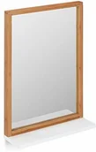Lustra - Relaxdays lustro ścienne z półką, lustro łazienkowe z ramą, bambus i płyta MDF, lustro do zawieszenia, lustro do korytarza, kolor naturalny/biały, wys. x szer. x gł.: ok. 54,5 x 38 x 12 cm - miniaturka - grafika 1