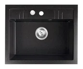 Zlewozmywaki - Ferro MEZZO II zlewozmywak granitowy 1kom. 48/58 GrafitShine DRGM1/48/58HA - miniaturka - grafika 1